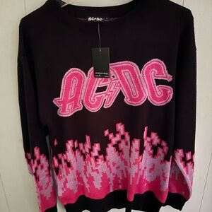 AC/DC Black and Pink Knit Top